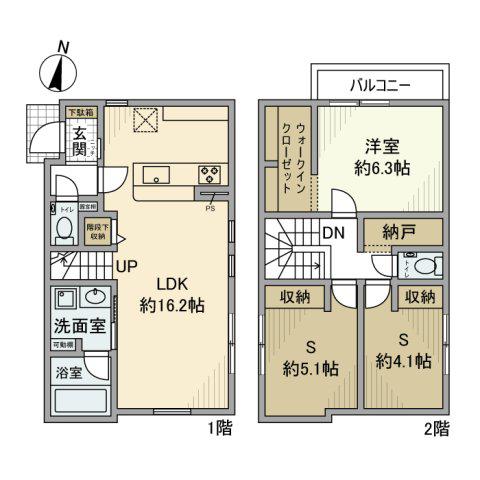 東京地下鉄方南支線 中野富士見町駅 徒歩6分 2階建 築2年(1SLDK)の間取り写真