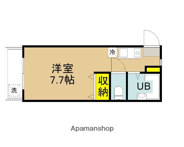 ハイツみゆき(ワンルーム/2階)の間取り写真