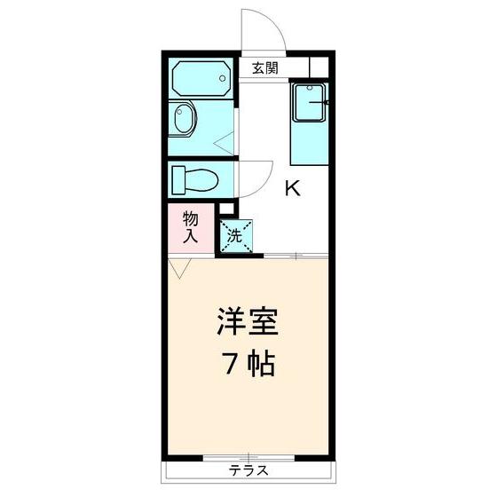 ドウェル・フロイデ(1K/2階)の間取り写真