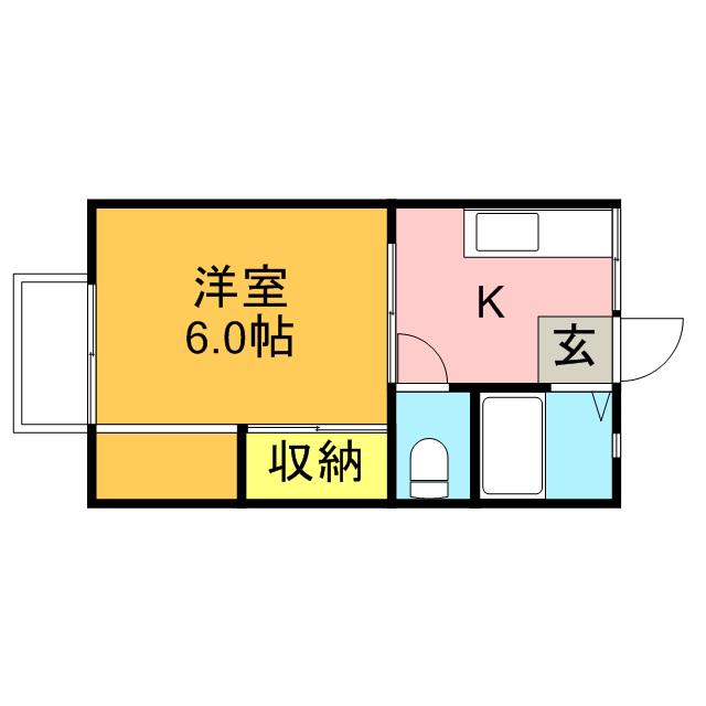 大澤ハイツ(1K/2階)の間取り写真