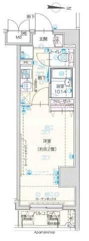 ヴェルト西大島グラーセ(1K/15階)の間取り写真