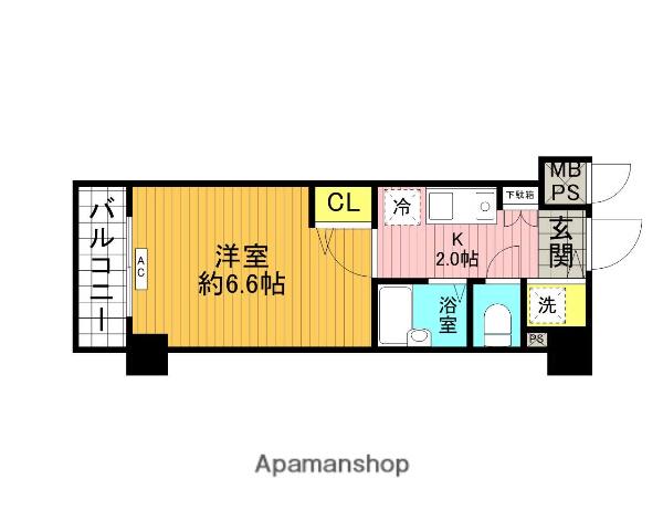 ヴェルト亀戸2(1K/4階)の間取り写真