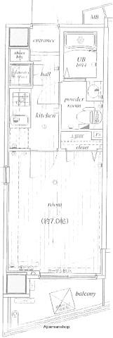 レオーネ亀戸(1K/13階)の間取り写真