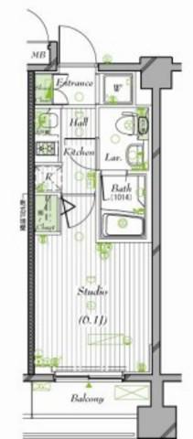 ガーラ・ステーション菊川(1K/2階)の間取り写真