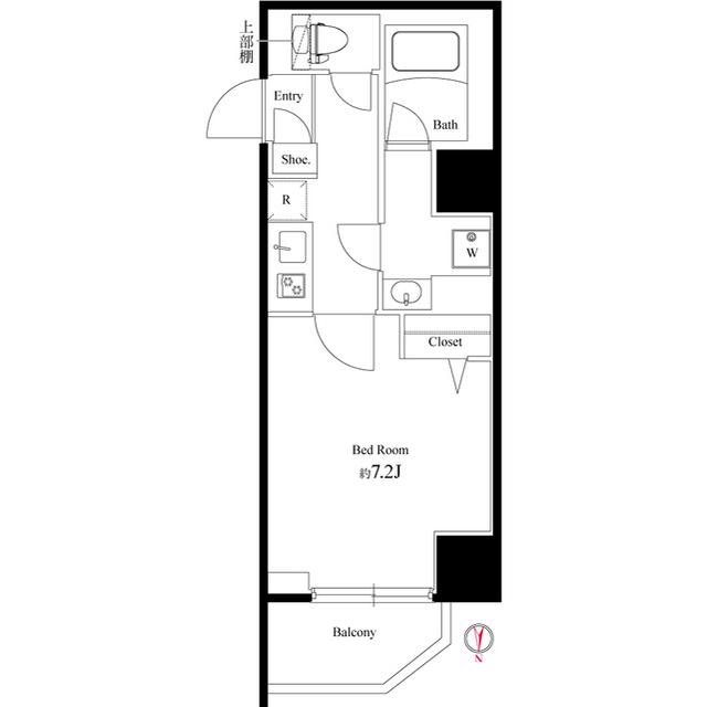 メインステージ錦糸町7ラピス(1K/5階)の間取り写真