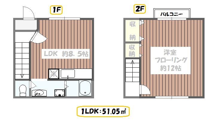 シャンブル江戸川Ⅷ(1LDK/1階)の間取り写真