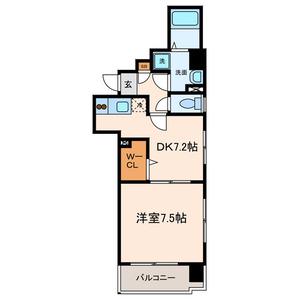 RADIANT IWAIDA(1DK/7階)の間取り写真