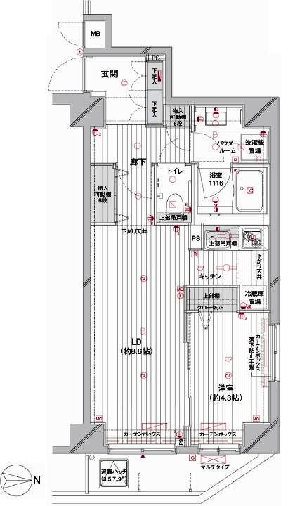 メインステージ蔵前 4階階 間取り
