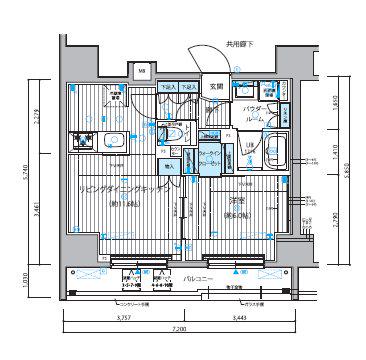 メインステージ新御徒町(1LDK/4階)の間取り写真