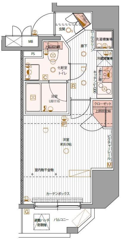 パティーナ上野(1K/2階)の間取り写真