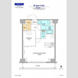 プラウドフラット浅草(1LDK/8階)の間取り写真