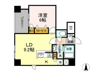 グランジット神田司町(1LDK/11階)の間取り写真