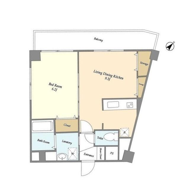 リテラス町屋(1LDK/8階)の間取り写真