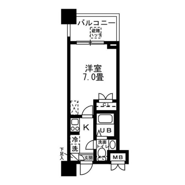 レジディア錦糸町(1K/9階)の間取り写真