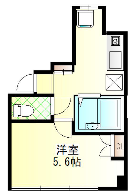 スカイレジデンス上野(1K/4階)の間取り写真