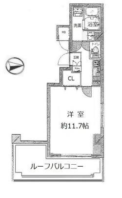 グランフォース蔵前(1K/9階)の間取り写真