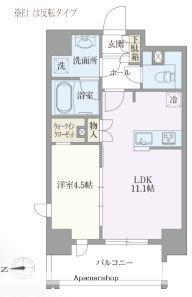 ライトテラス浅草(1LDK/8階)の間取り写真