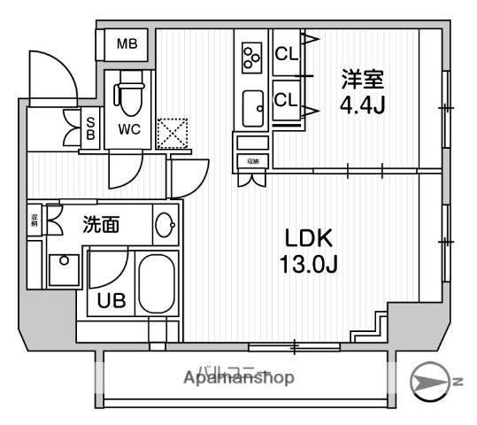 ジェノヴィア浅草橋2スカイガーデン(1LDK/8階)の間取り写真