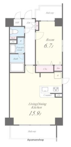 フィオーレ元浅草(1LDK/3階)の間取り写真