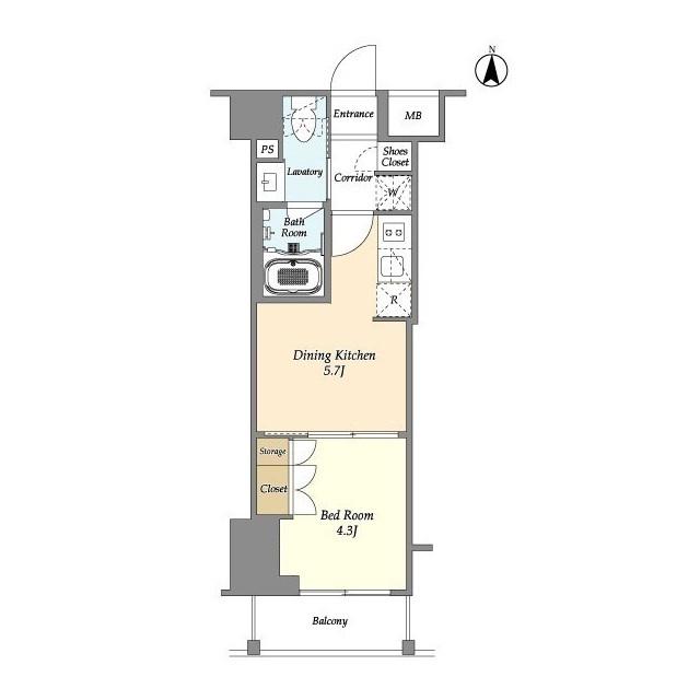 アジュールテラス東陽町(1DK/3階)の間取り写真