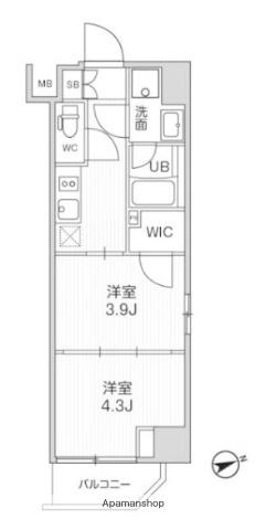 SYFORME浅草Ⅱ(2K/4階)の間取り写真