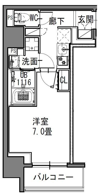 S-RESIDENCE新御徒町イースト(1K/5階)の間取り写真