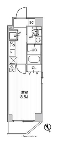 ステージファースト浅草橋Ⅳ(1K/8階)の間取り写真