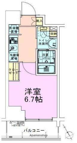 門前仲町レジデンス参番館(1K/4階)の間取り写真