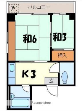 タツミハイツ(2K/3階)の間取り写真