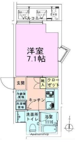 東陽町レジデンス壱番館(1K/2階)の間取り写真