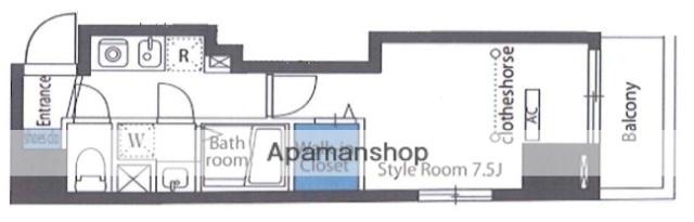 ミレドゥーエ両国(1K/6階)の間取り写真