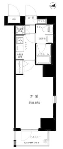 グランフォース秋葉原(1K/12階)の間取り写真