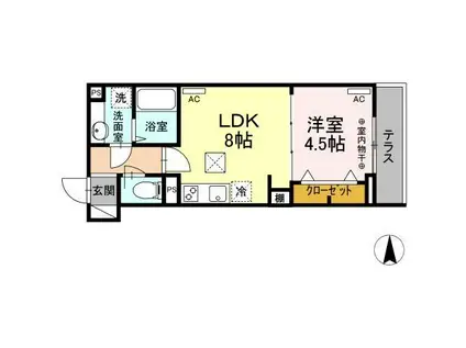 アヴァンス東日暮里(1LDK/1階)の間取り写真