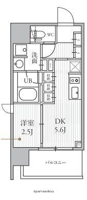 シーズンフラッツ蔵前(1DK/14階)の間取り写真