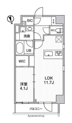 ALTERNA浅草(1LDK/3階)の間取り写真