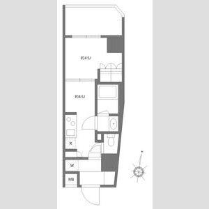 グランパセオ清澄白河Ⅱ(1DK/8階)の間取り写真