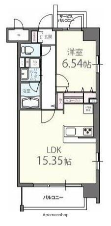 クンラボーロ(1LDK/4階)の間取り写真