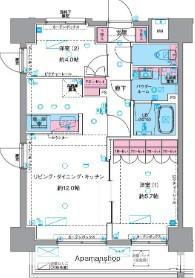 ジェノヴィア浅草Ⅵスカイガーデン(2LDK/10階)の間取り写真