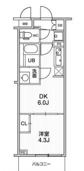 LIME RESIDENCE HIKIFUNE(1DK/5階)の間取り写真
