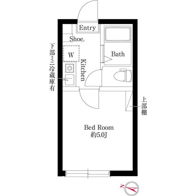 ジャスミンテラス五反野(1K/1階)の間取り写真