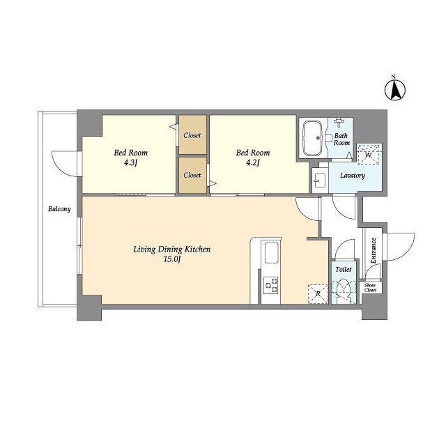 コンフォリア西尾久(2LDK/7階)の間取り写真