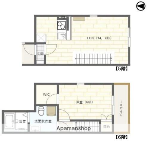 アーバンステージ菊川(1LDK/5階)の間取り写真