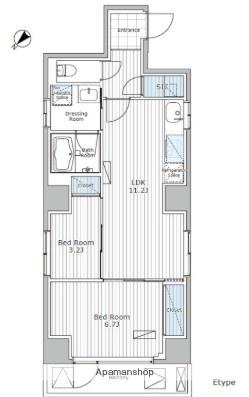 アスブルーム奥浅草(2LDK/1階)の間取り写真