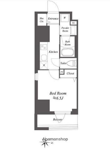 ドゥーエ亀戸Ⅱ(1DK/10階)の間取り写真