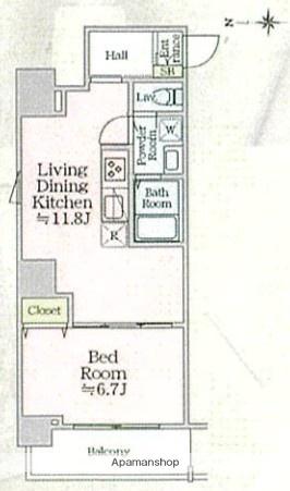 アイルグランデ浅草(1LDK/10階)の間取り写真