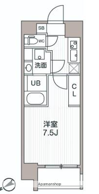 シーズンフラッツ浅草橋(1K/3階)の間取り写真