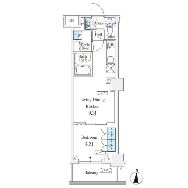 フロンティアレジデンス錦糸公園(1LDK/4階)の間取り写真