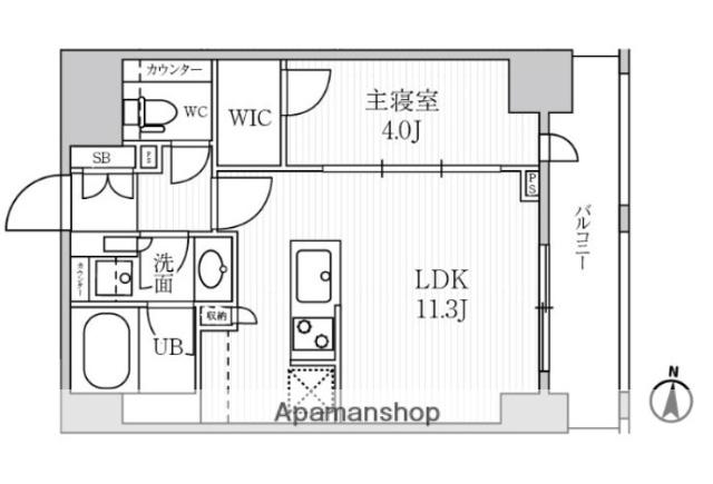 シーズンフラッツ菊川(1LDK/4階)の間取り写真