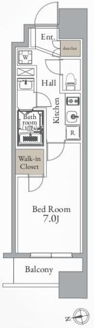 グランカーサ町屋(1K/5階)の間取り写真