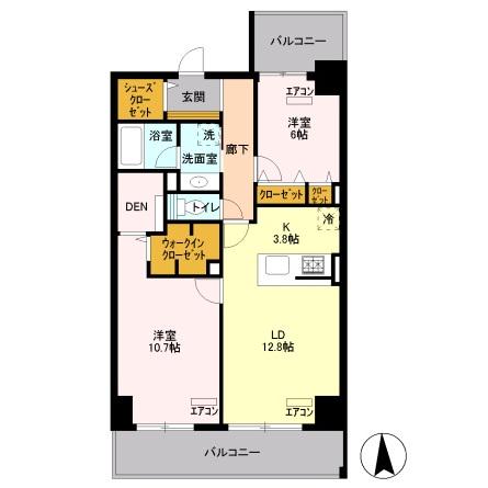 ロイヤルパークスシーサー(1LDK/9階)の間取り写真